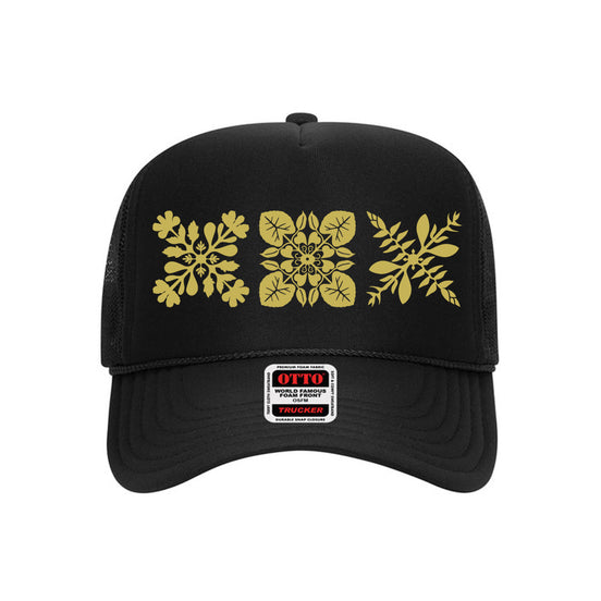 3Quilt Trucker Hat (Gold Print)