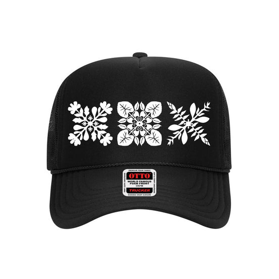 3Quilt Trucker Hat (White Print)