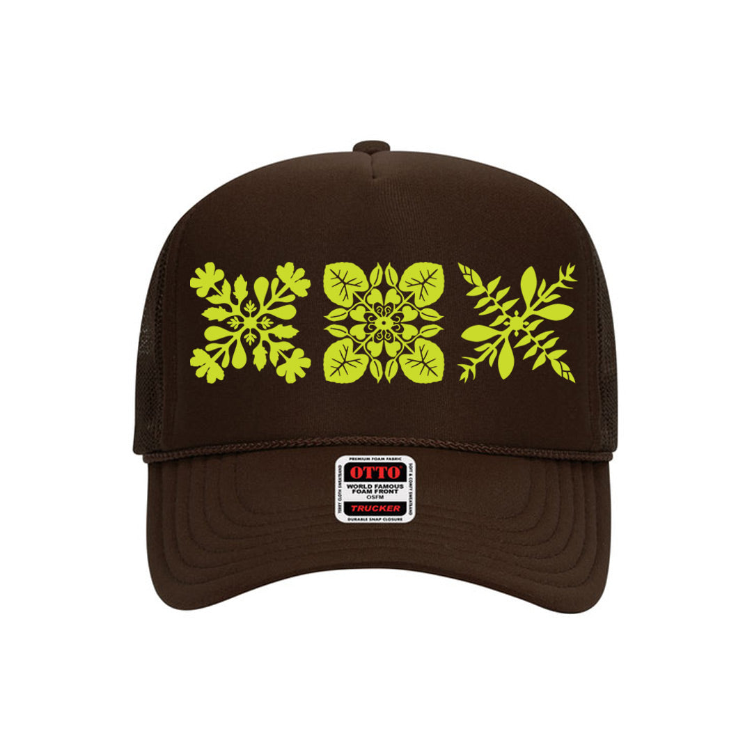 3Quilt Trucker Hat (Chartreuse Print)