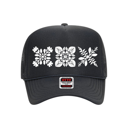 3Quilt Trucker Hat (White Print)
