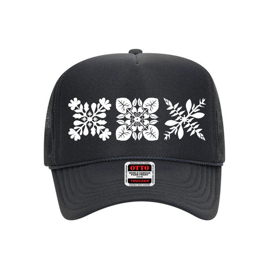 3Quilt Trucker Hat (White Print)