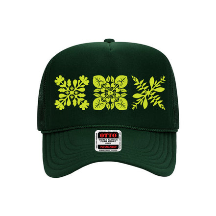 3Quilt Trucker Hat (Chartreuse Print)