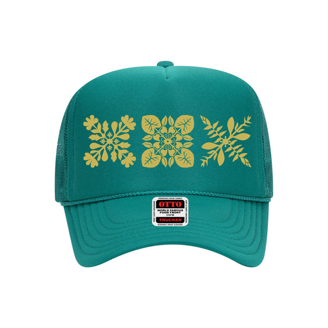3Quilt Trucker Hat (Gold Print)