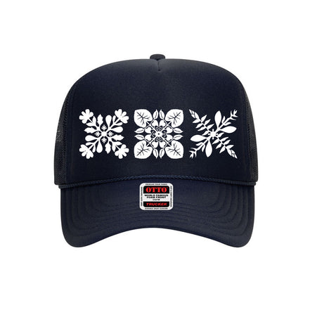 3Quilt Trucker Hat (White Print)