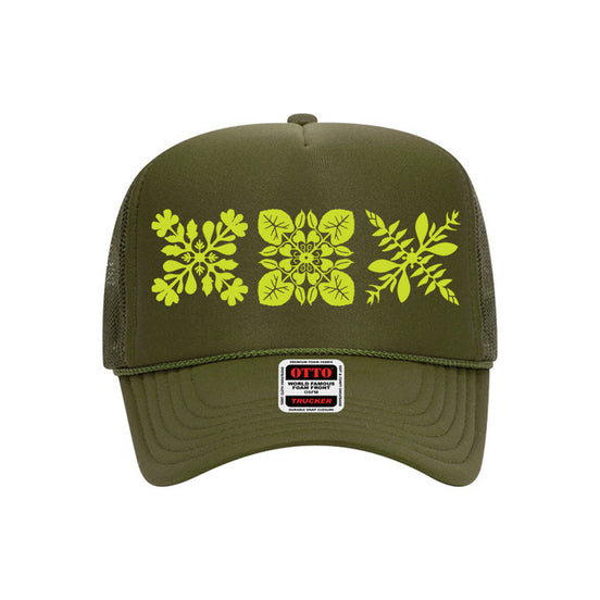 3Quilt Trucker Hat (Chartreuse Print)