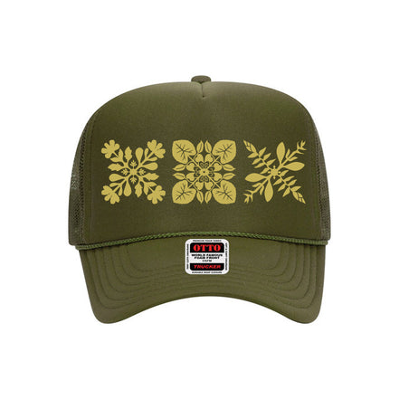 3Quilt Trucker Hat (Gold Print)