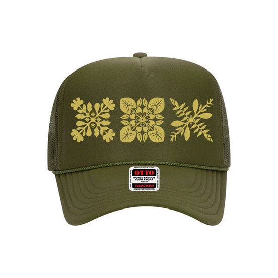 3Quilt Trucker Hat (Gold Print)