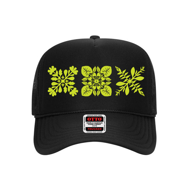 3Quilt Trucker Hat (Chartreuse Print)