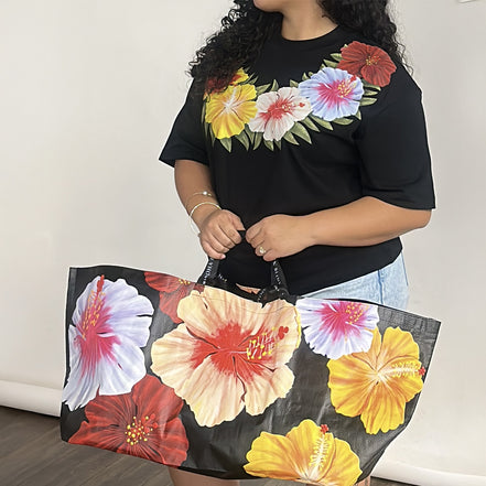 Oversized Hibiscus Tote
