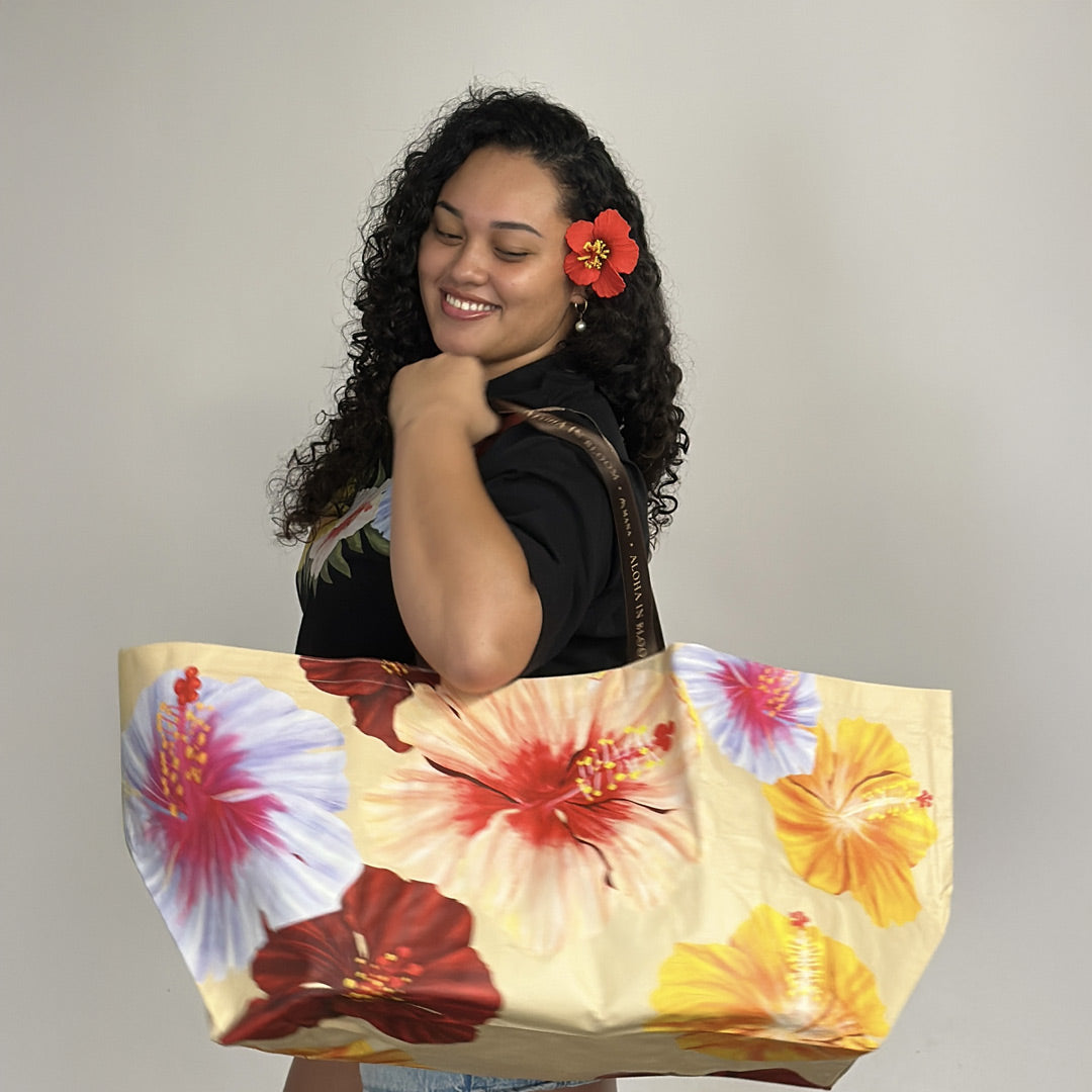 Oversized Hibiscus Tote