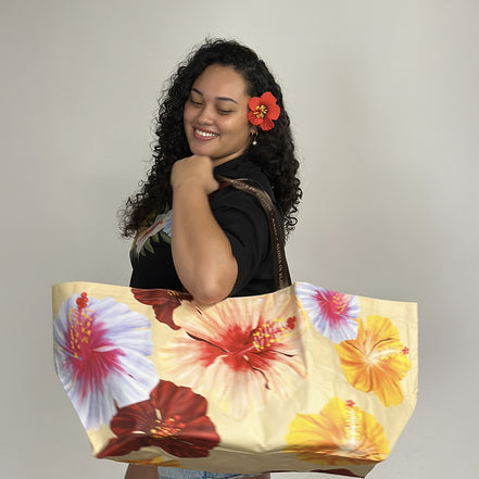 Oversized Hibiscus Tote