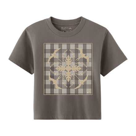 Iwa Quilt Palaka Crop Tee