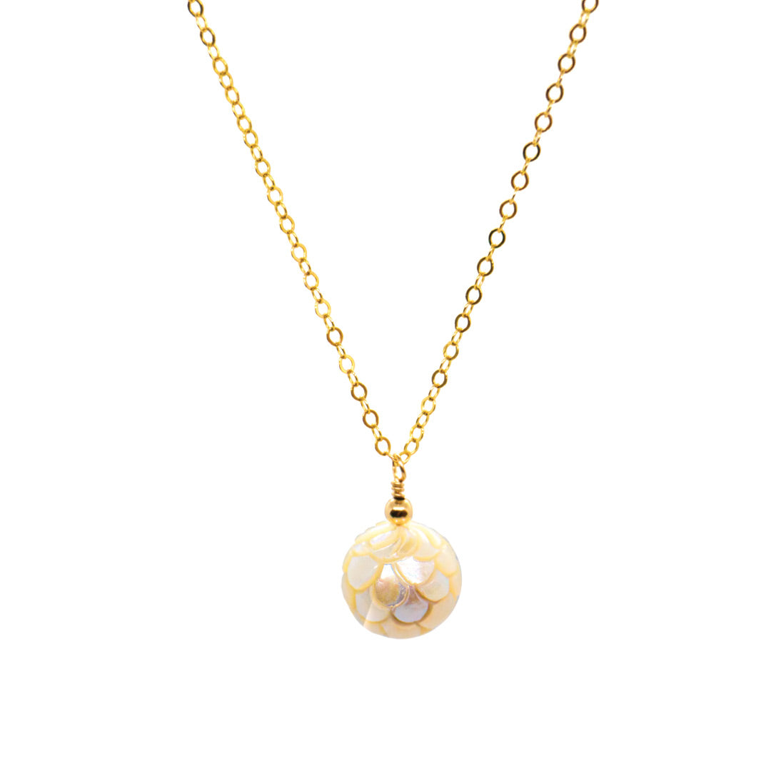 Mermaid Gold Filled Tahitian Pearl Pendant Necklace